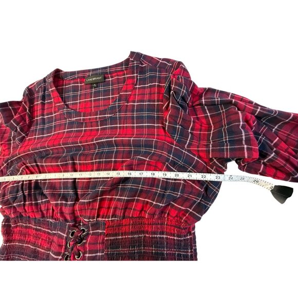 LANE BRYANT Red Navy Plaid Tunic Top - Size 20 - Picture 5 of 10